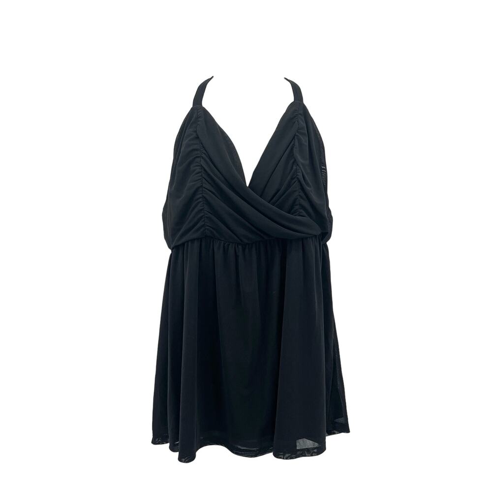 Torrid Mesh Babydoll Tank NWT Womens 1X Black Strappy Lined Lightweight